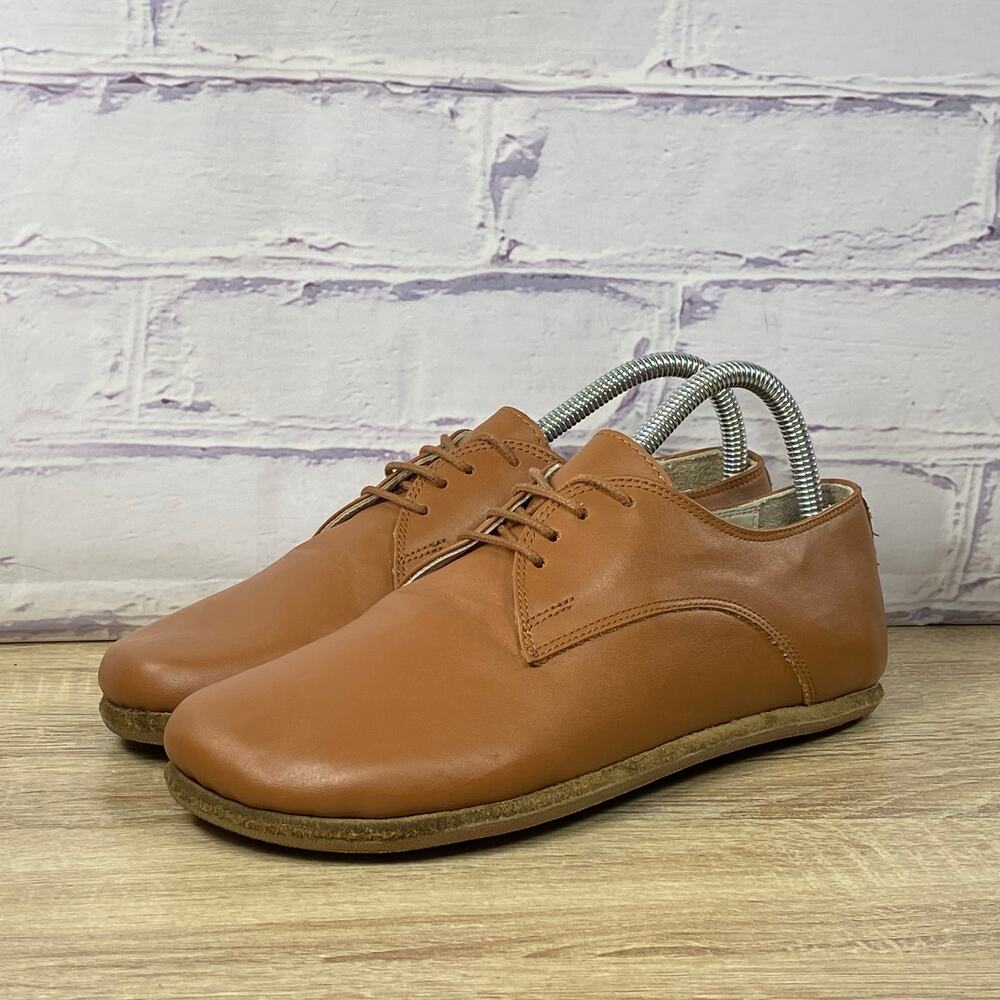 Aintap Brown Leather Dress Oxford Handmade In Turkey Women's 40 US 8.5 Barefoot